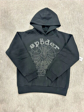 Sp5der Spider Web Hoodie in Black NWT